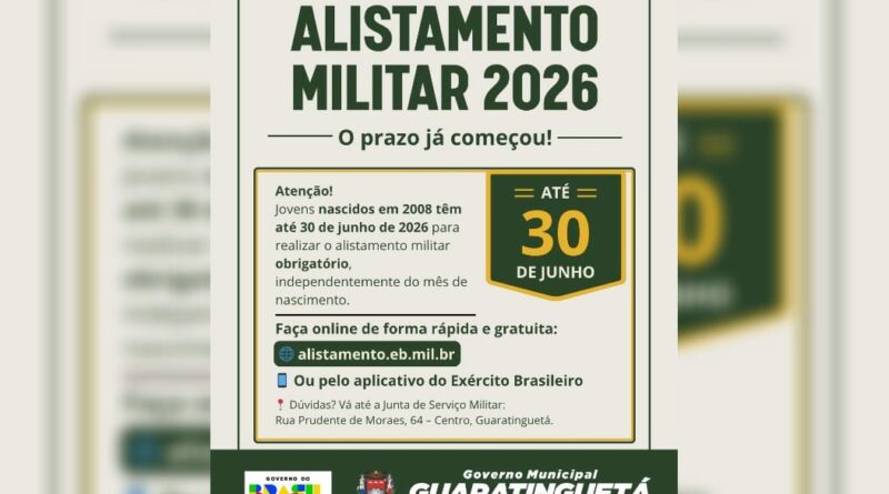 ALISTAMENTO MILITAR 2026: prazo já começou
