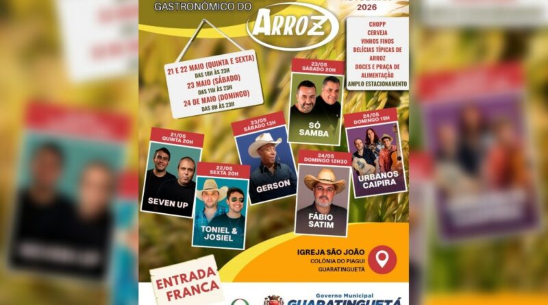 Vem aí o 16º Festival Gastronômico do Arroz!