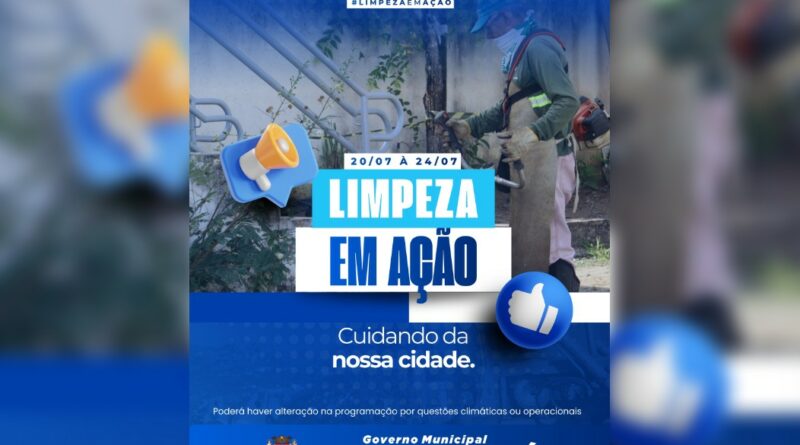 Cronograma Limpeza em Ação – 20 a 24 de Julho